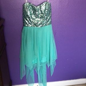 Homecoming/Prom Teal Sequin Dress